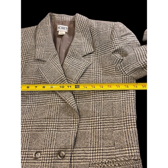 Koret Wool Blend 2 Piece Skirt Suit Vintage Womens Size 10 - 12 Gray Plaid - Picture 2 of 14